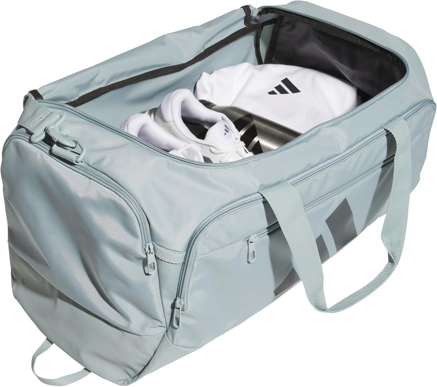 image:imageadidas Defender 5 Duffel Bag Premium Duffle for Sports Gym amp TravelWonder Sage GreenGrey Six