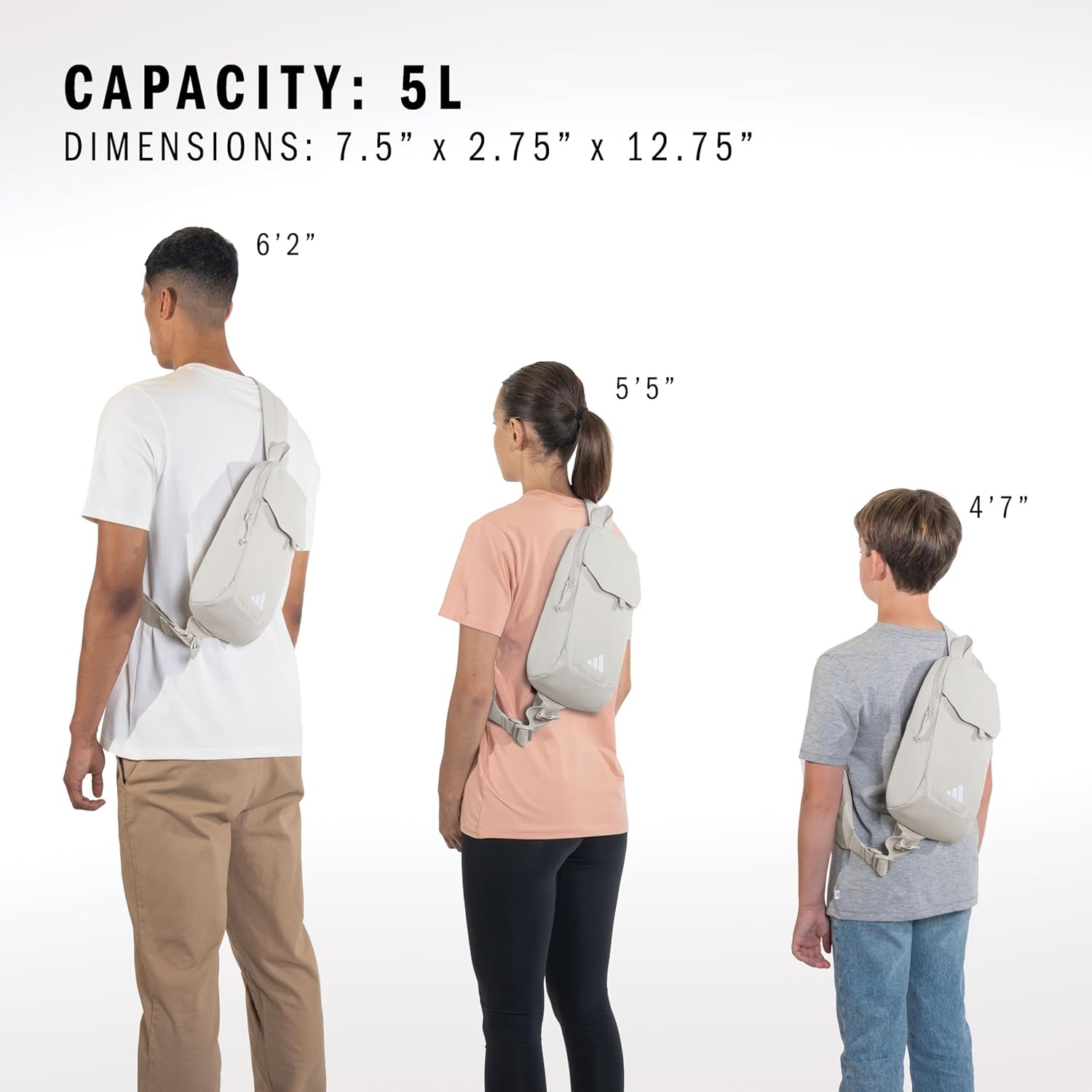 image:imageadidas Essentials 3 Sling Crossbody Bag 5L Wonder Alumina Grey One SizeAlumina BeigeGrey Four20