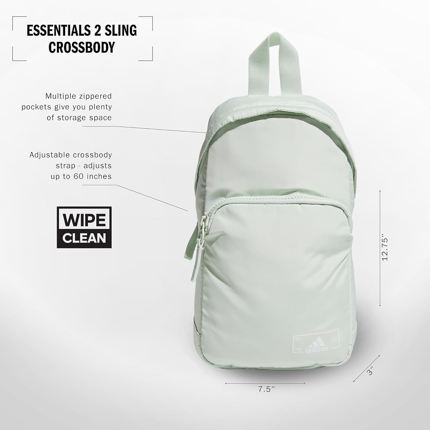 image:imageadidas Essentials 3 Sling Crossbody Bag 5L Wonder Alumina Grey One SizeLinen Green20