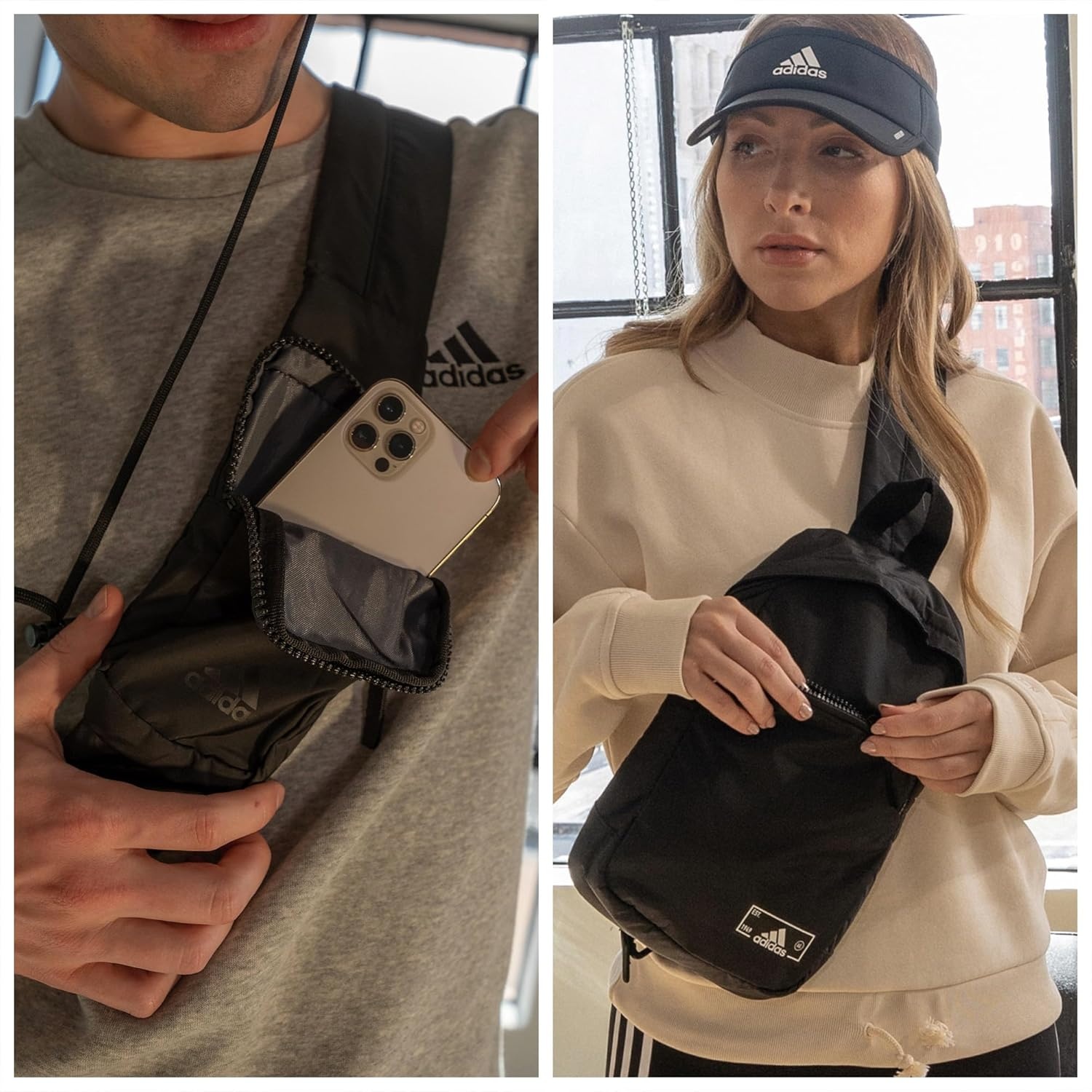 image:imageadidas Essentials 3 Sling Crossbody Bag 5L Wonder Alumina Grey One SizePreloved Fig PurpleBlack20