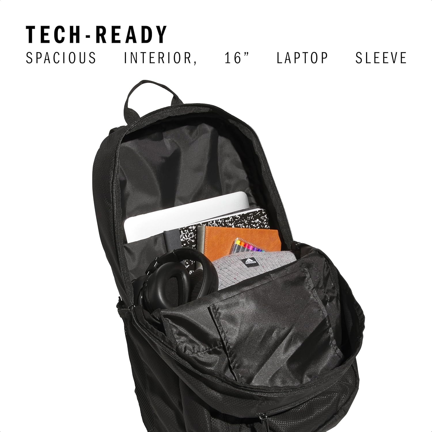 image:imageadidas Excel 7 School Backpack for Laptop Gym and Travel 34LBlack75
