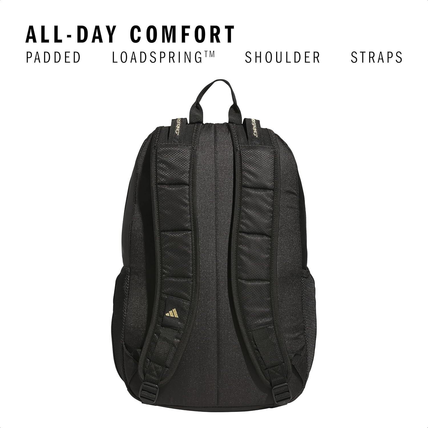 image:imageadidas Excel 7 School Backpack for Laptop Gym and Travel 34LBlackGold Metallic75