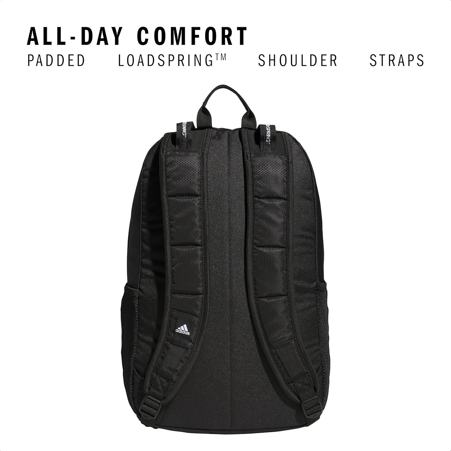 image:imageadidas Excel 7 School Backpack for Laptop Gym and Travel 34LBlackWhite 3 Stripe Webbing7