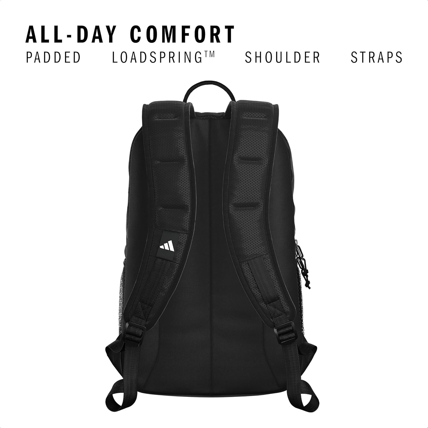 image:imageadidas Excel 7 School Backpack for Laptop Gym and Travel 34LBlackWhite 3 Stripe Webbing75