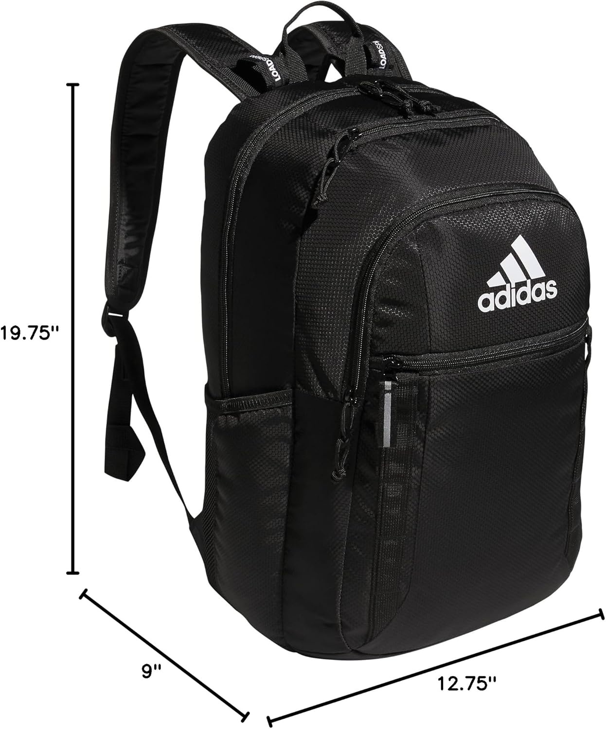 image:imageadidas Excel 7 School Backpack for Laptop Gym and Travel 34LBlackWhite7