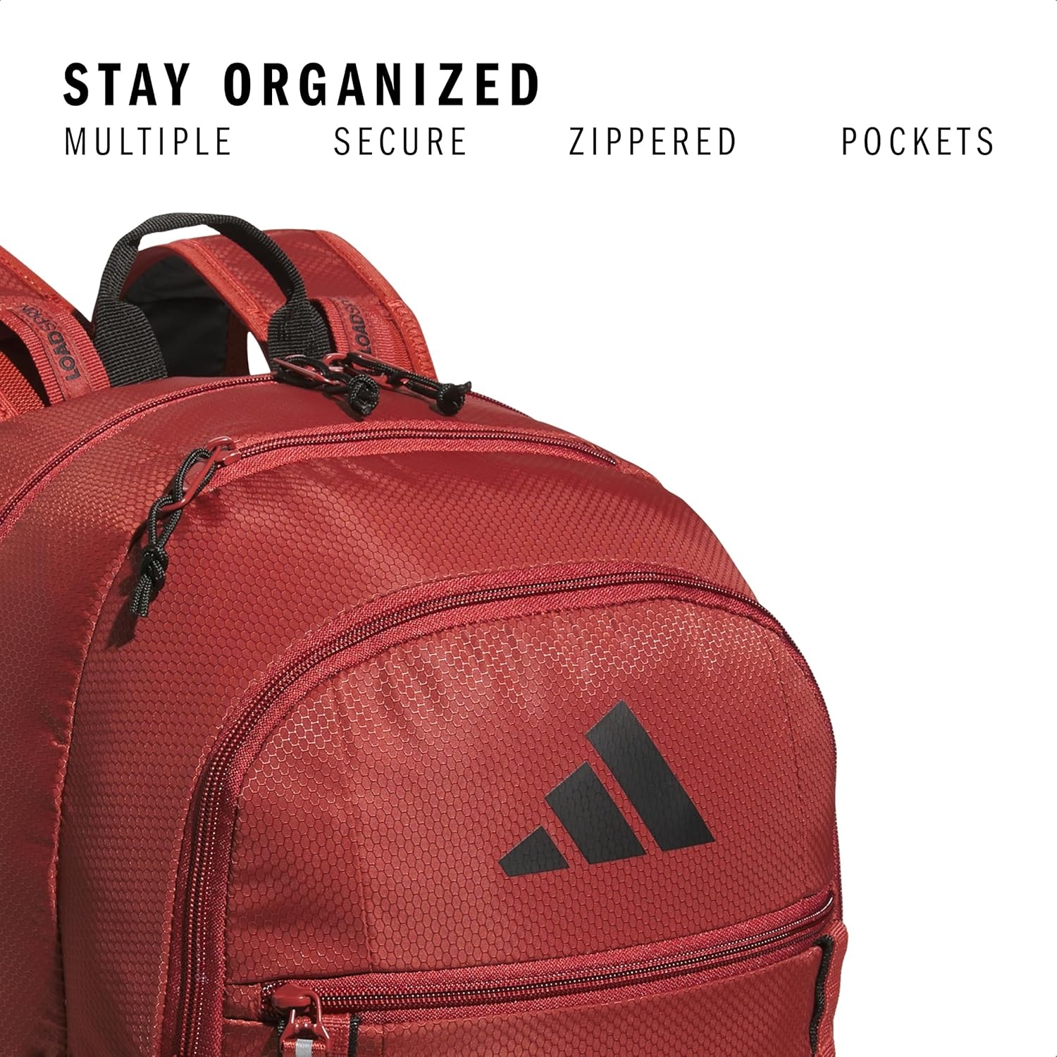 image:imageadidas Excel 7 School Backpack for Laptop Gym and Travel 34LPreloved Ruby RedBlack75