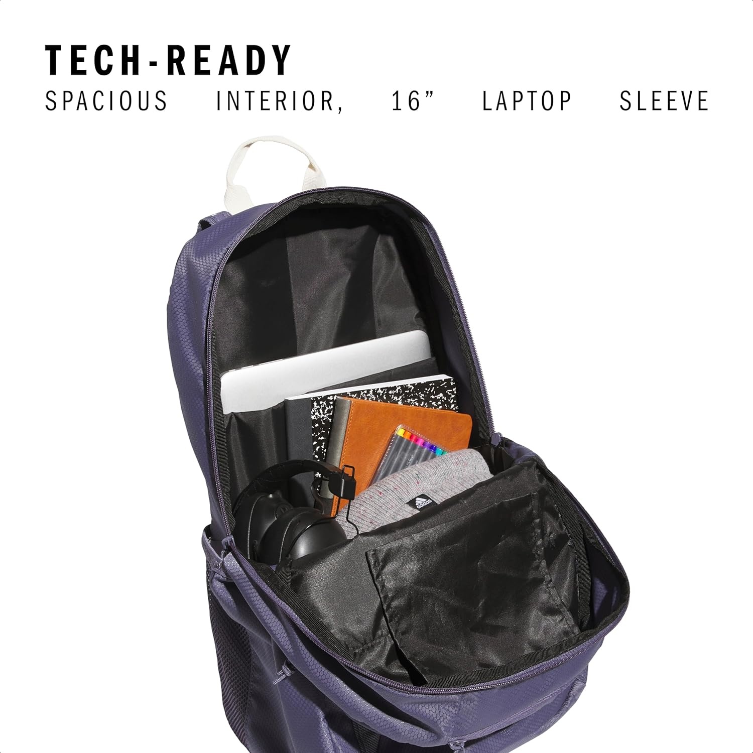 image:imageadidas Excel 7 School Backpack for Laptop Gym and Travel 34LPreloved VioletWonder White75