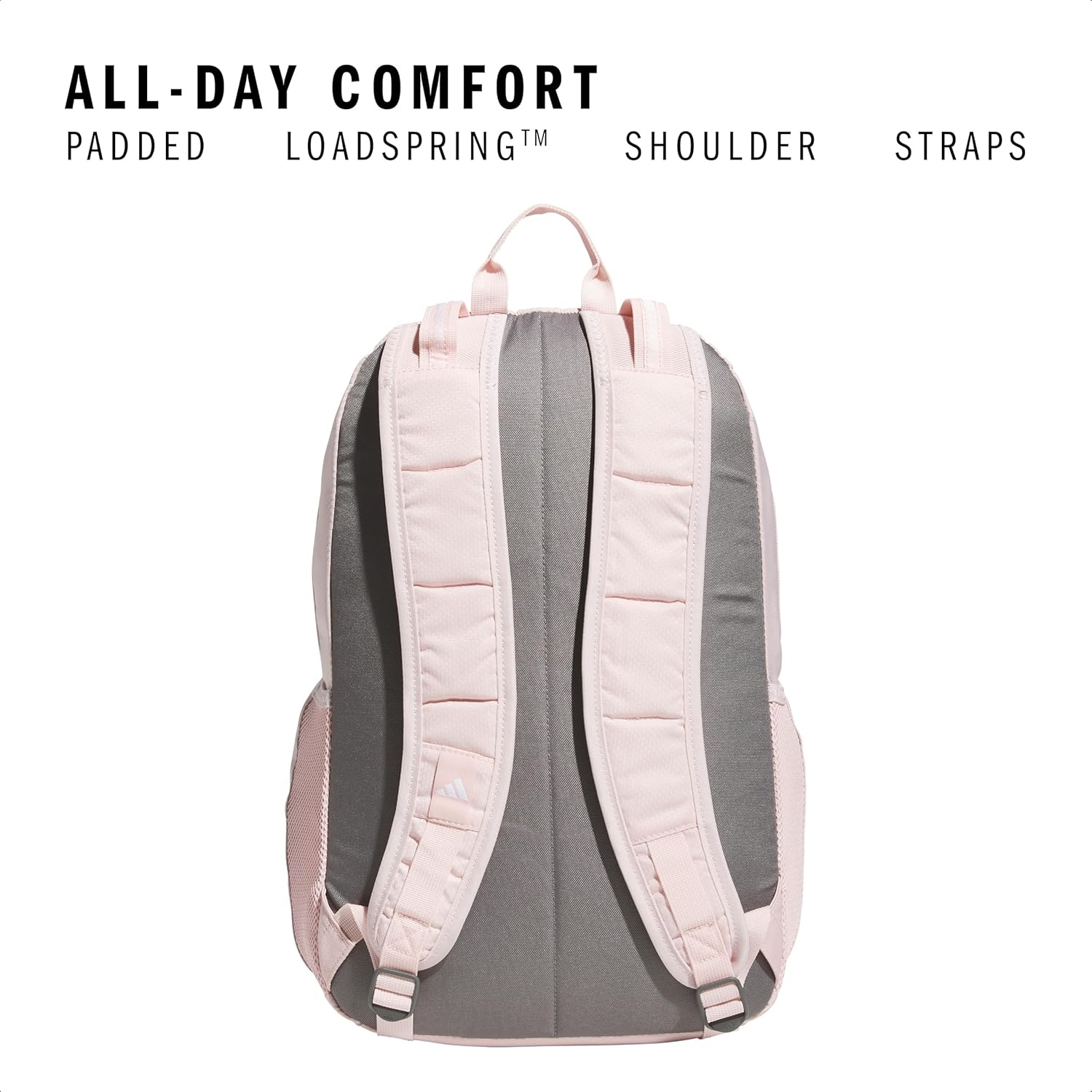 image:imageadidas Excel 7 School Backpack for Laptop Gym and Travel 34LSandy PinkWhite75