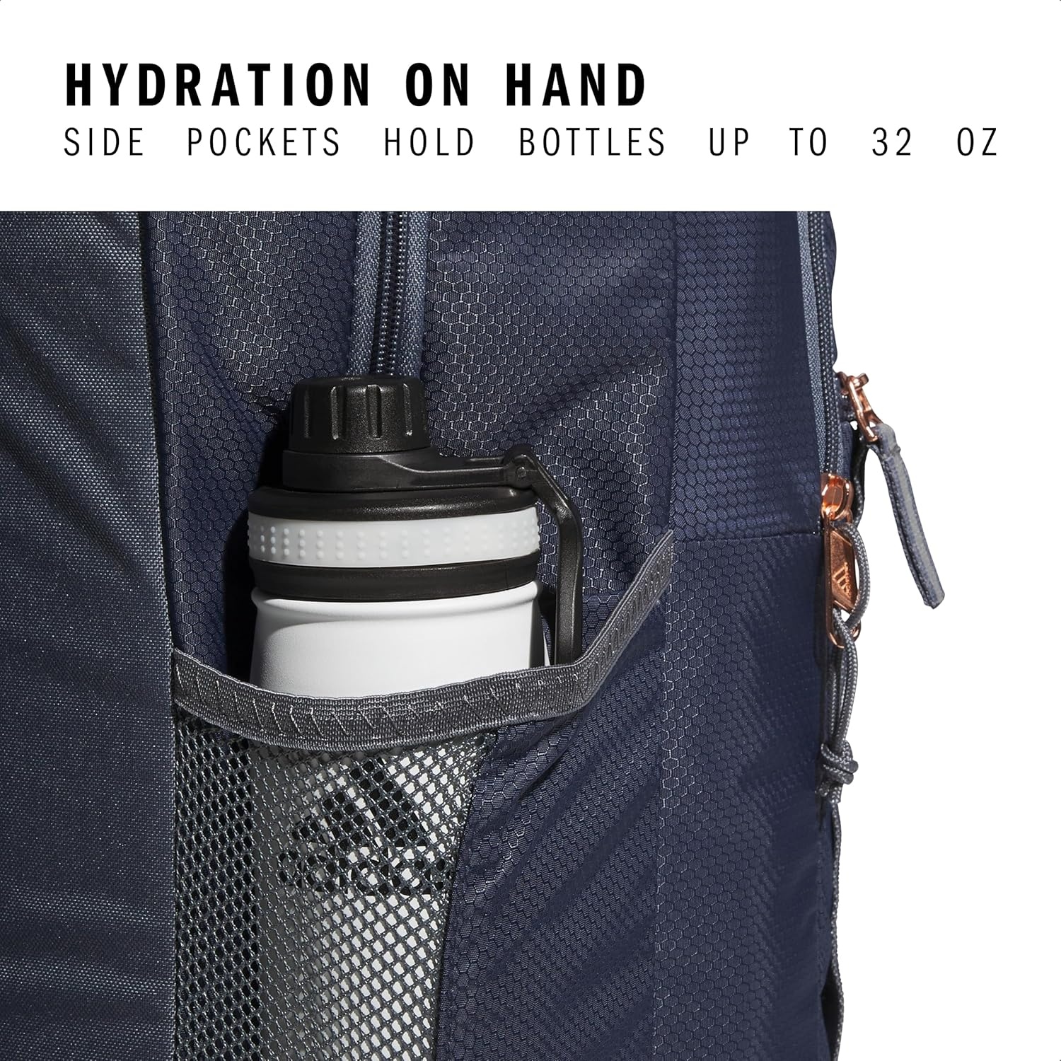 image:imageadidas Excel 7 School Backpack for Laptop Gym and Travel 34LShadow NavyOnix GreyRose Gold7