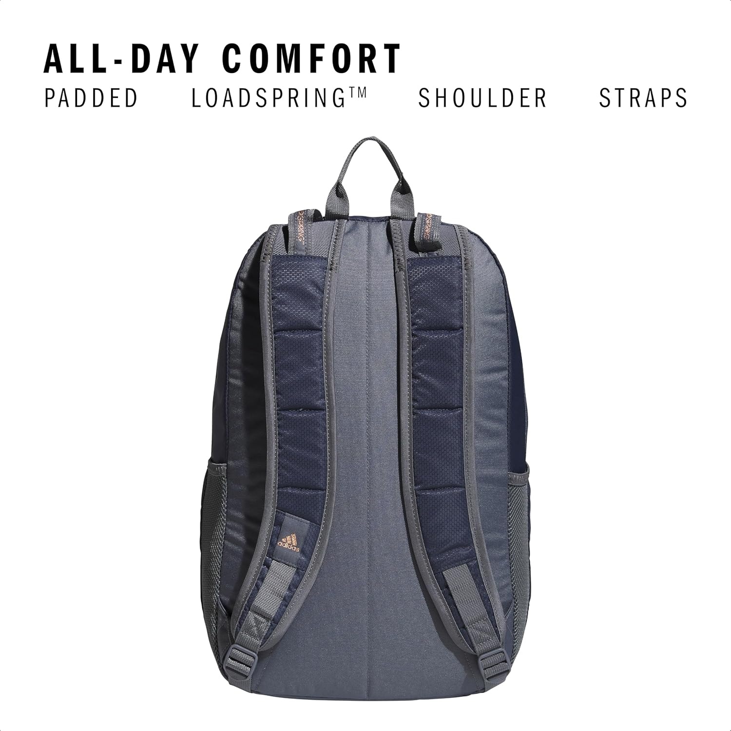 image:imageadidas Excel 7 School Backpack for Laptop Gym and Travel 34LShadow NavyOnix GreyRose Gold7