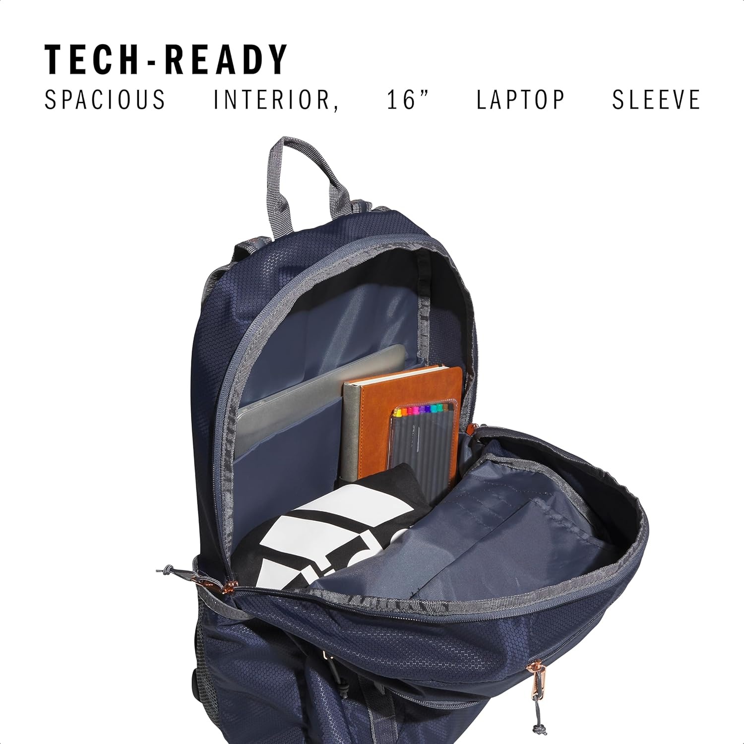 image:imageadidas Excel 7 School Backpack for Laptop Gym and Travel 34LShadow NavyOnix GreyRose Gold7