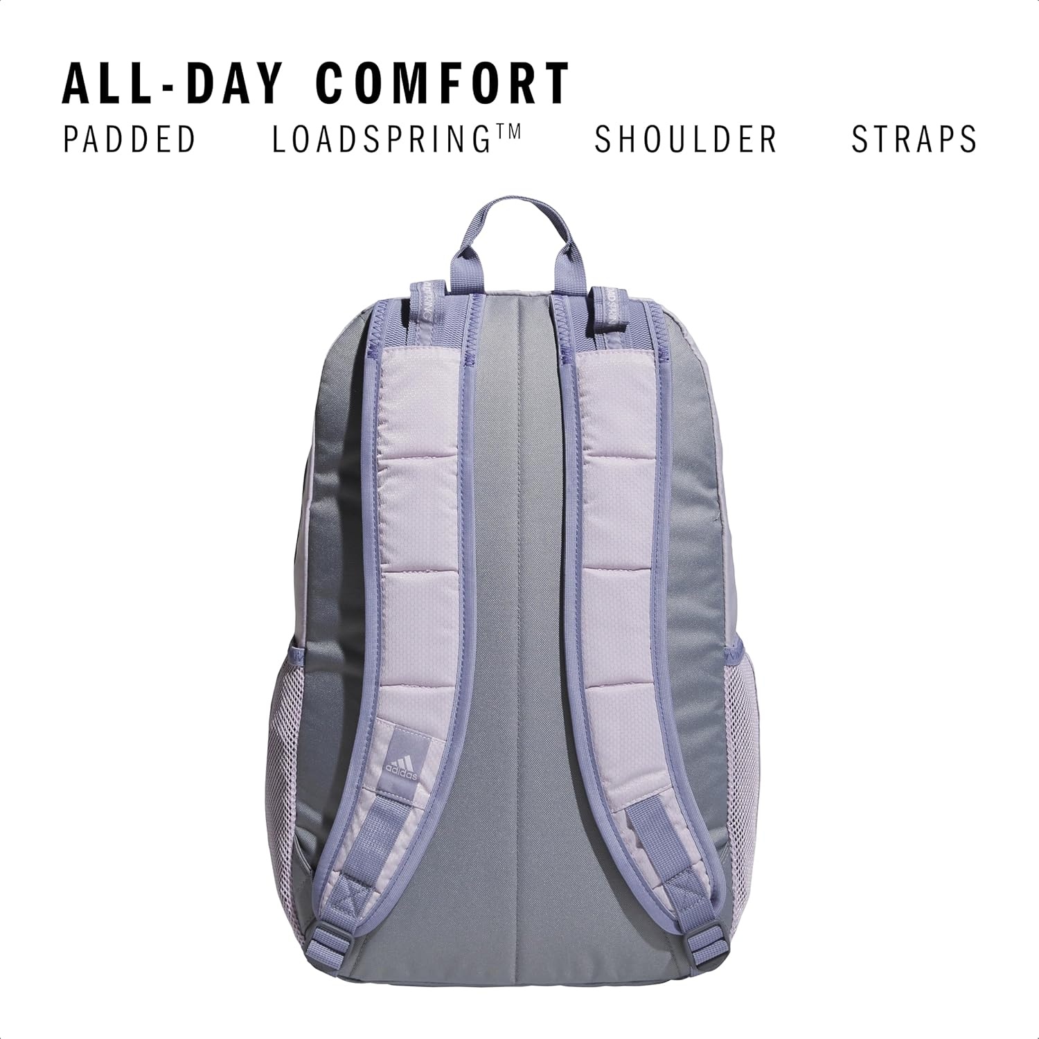 image:imageadidas Excel 7 School Backpack for Laptop Gym and Travel 34LSilver Dawn GreyGreySilver Violet Purple7
