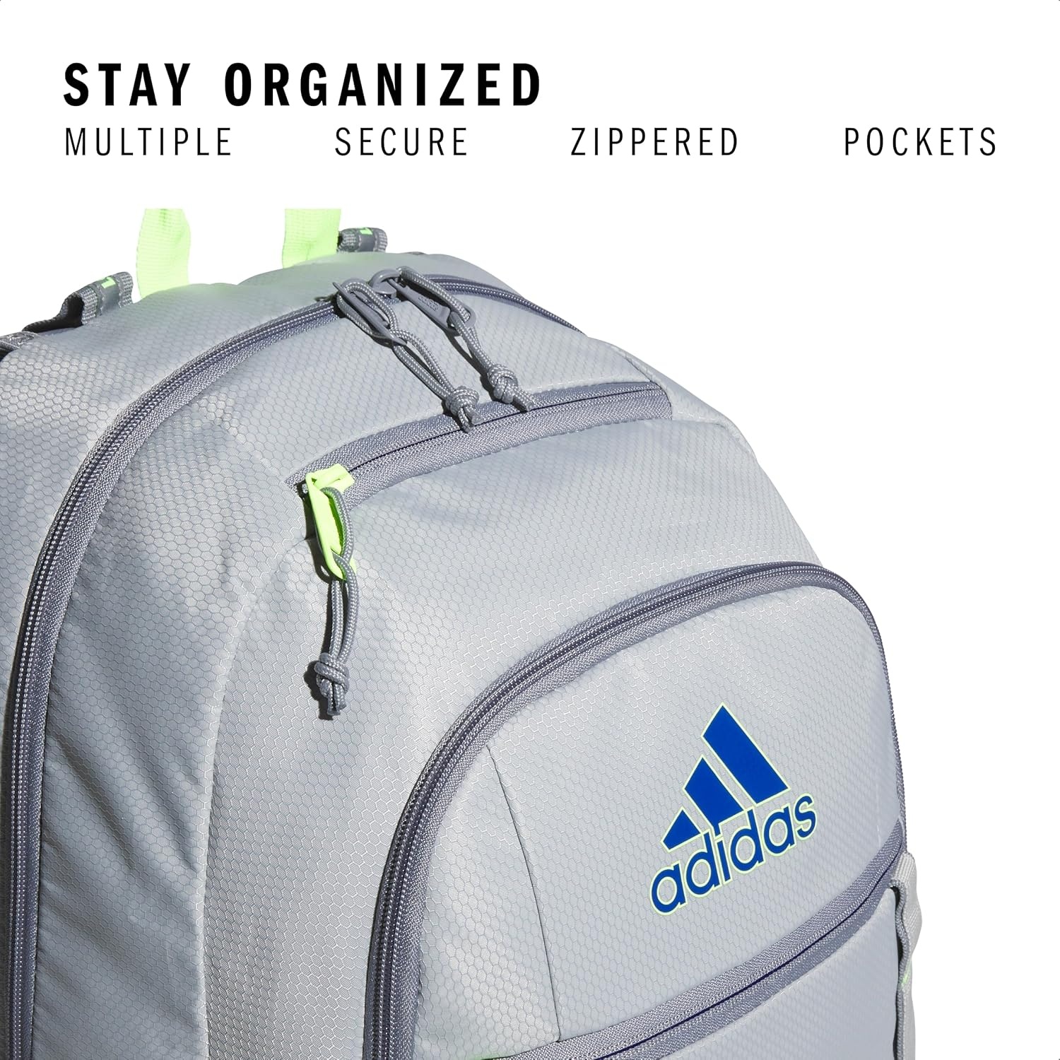 image:imageadidas Excel 7 School Backpack for Laptop Gym and Travel 34LStone GreyTeam Royal BlueLucid Lemon Yellow7