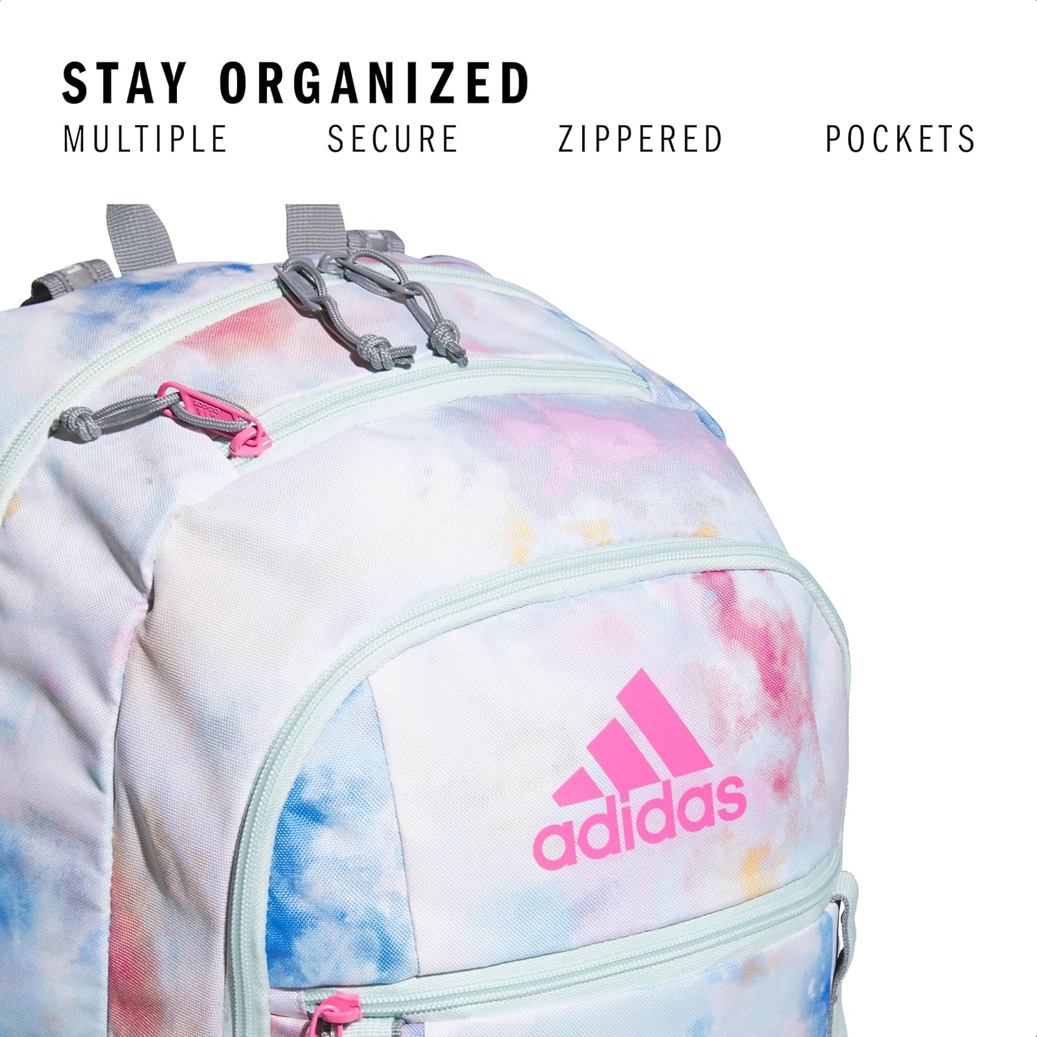 image:imageadidas Excel 7 School Backpack for Laptop Gym and Travel 34LTie Dye Wash Halo Mint GreenGreyPulse Magenta Pink7