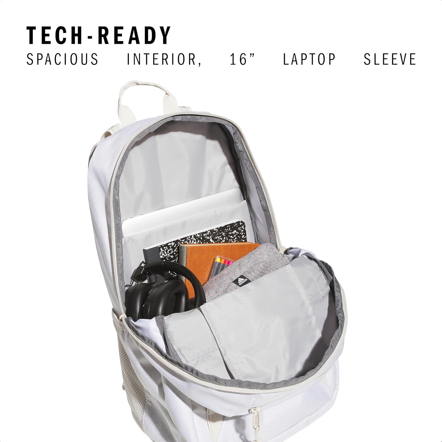 image:imageadidas Excel 7 School Backpack for Laptop Gym and Travel 34LTwill AluminaTrace Brown75
