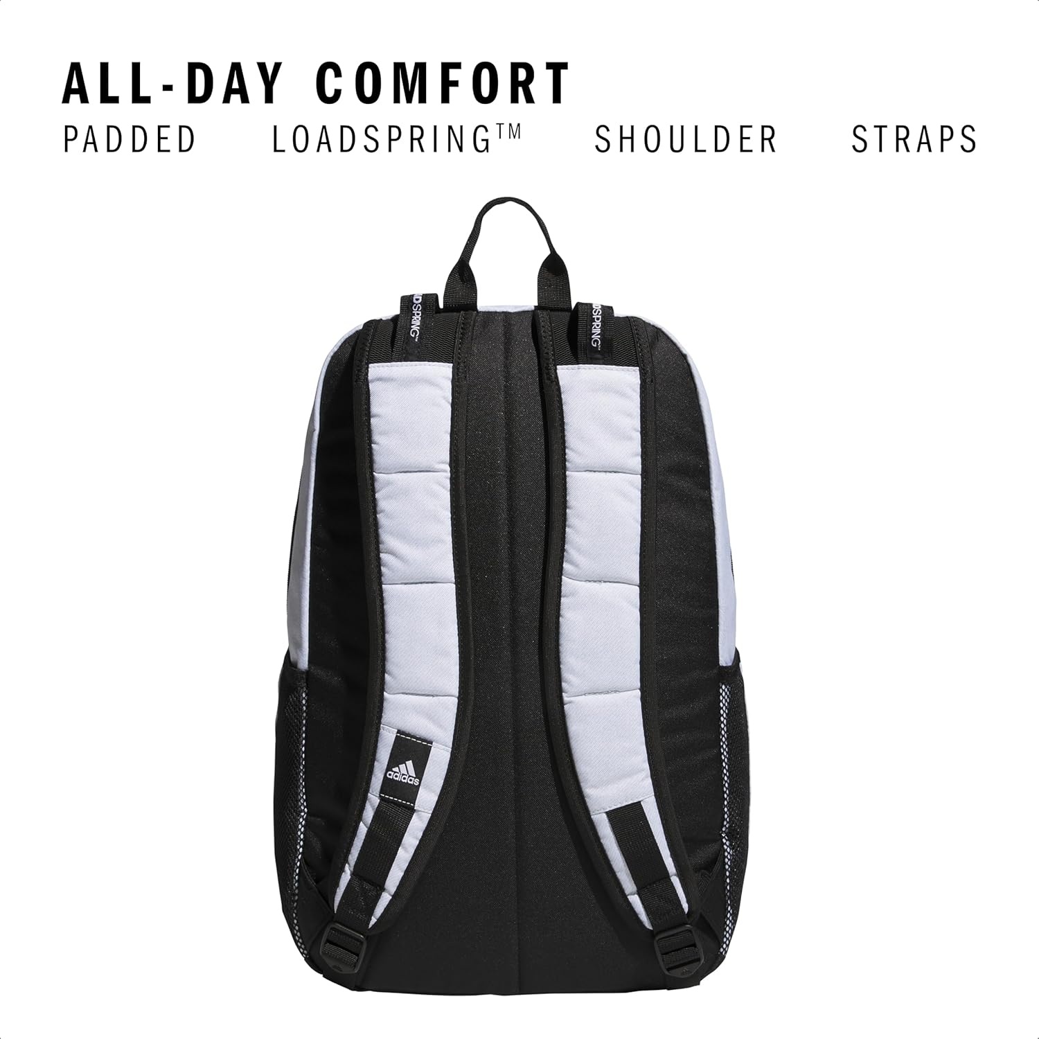 image:imageadidas Excel 7 School Backpack for Laptop Gym and Travel 34LTwill WhiteBlack7