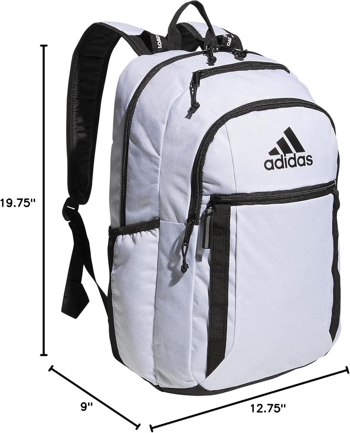 image:imageadidas Excel 7 School Backpack for Laptop Gym and Travel 34LTwill WhiteBlack7