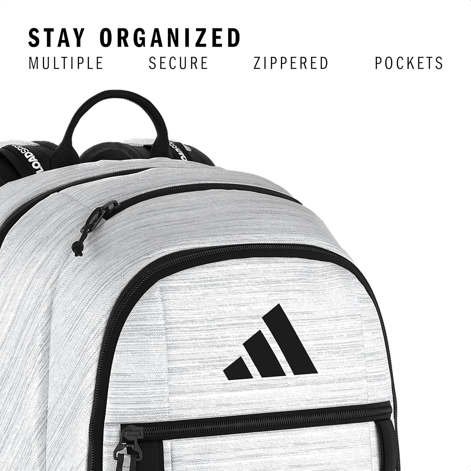 image:imageadidas Excel 7 School Backpack for Laptop Gym and Travel 34LTwill WhiteBlack75