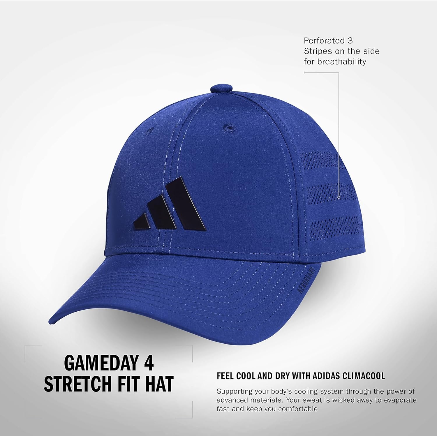 image:imageadidas Gameday Structured Stretch Fit Hat 40Semi Lucid BlueLegend Ink Blue4