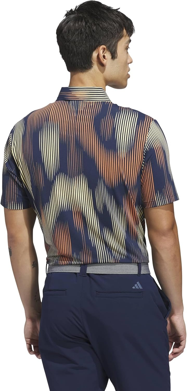 image:imageadidas Golf Mens Ultimate365 Tour Cool Feel Print Polo ShirtSemi Ice Tangerine