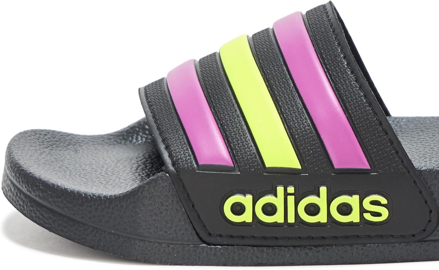 image:imageadidas Kids Adilette Shower SlideBlackFlash PinkSolar Yellow