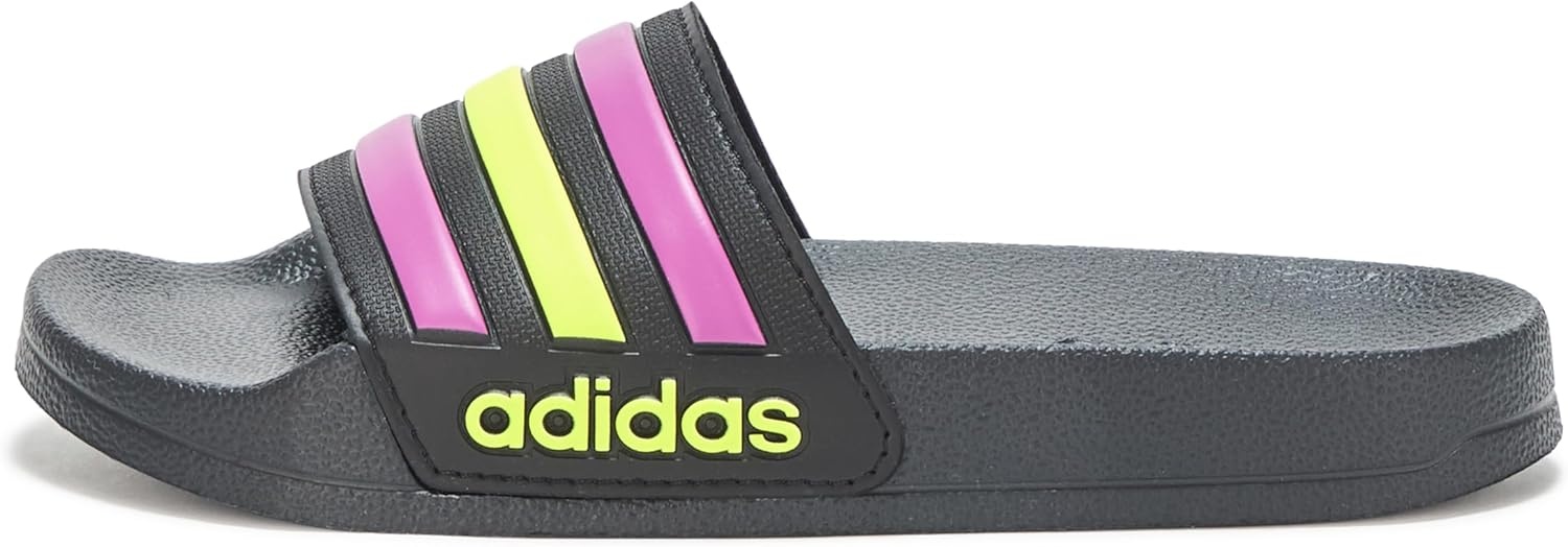 image:imageadidas Kids Adilette Shower SlideBlackFlash PinkSolar Yellow