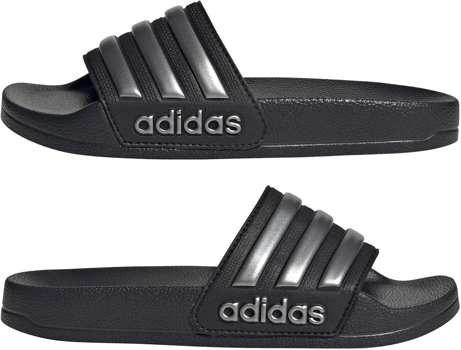 image:imageadidas Kids Adilette Shower SlideBlackIron MetallicBlack