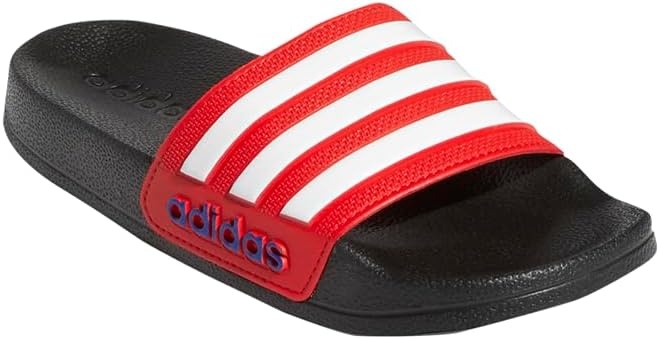 image:imageadidas Kids Adilette Shower SlideBlackWhiteVivid Red