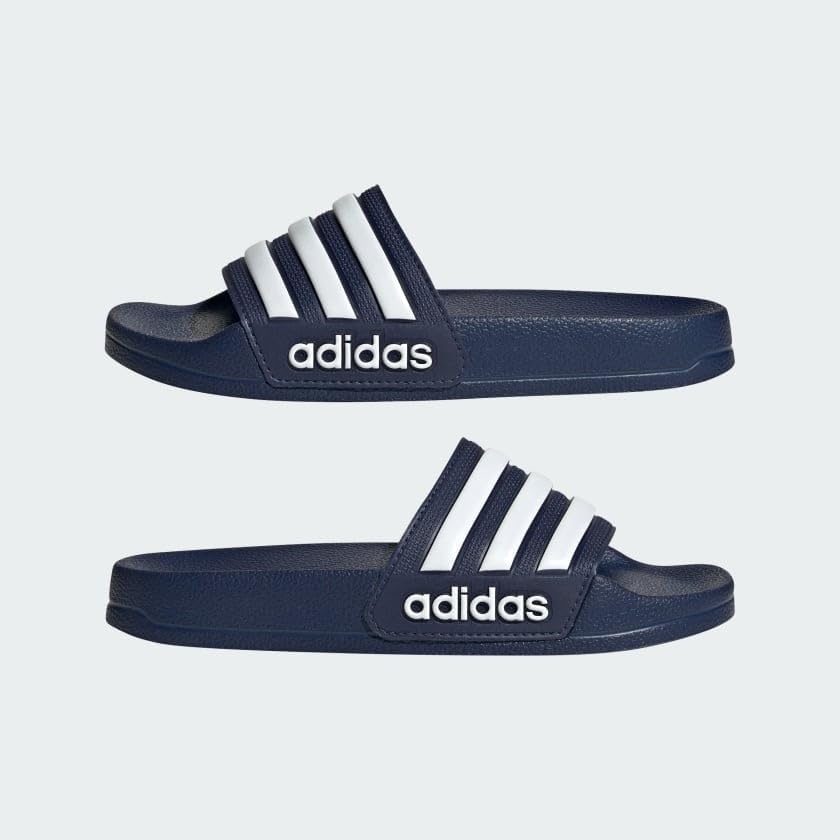 image:imageadidas Kids Adilette Shower SlideDark BlueWhiteDark Blue