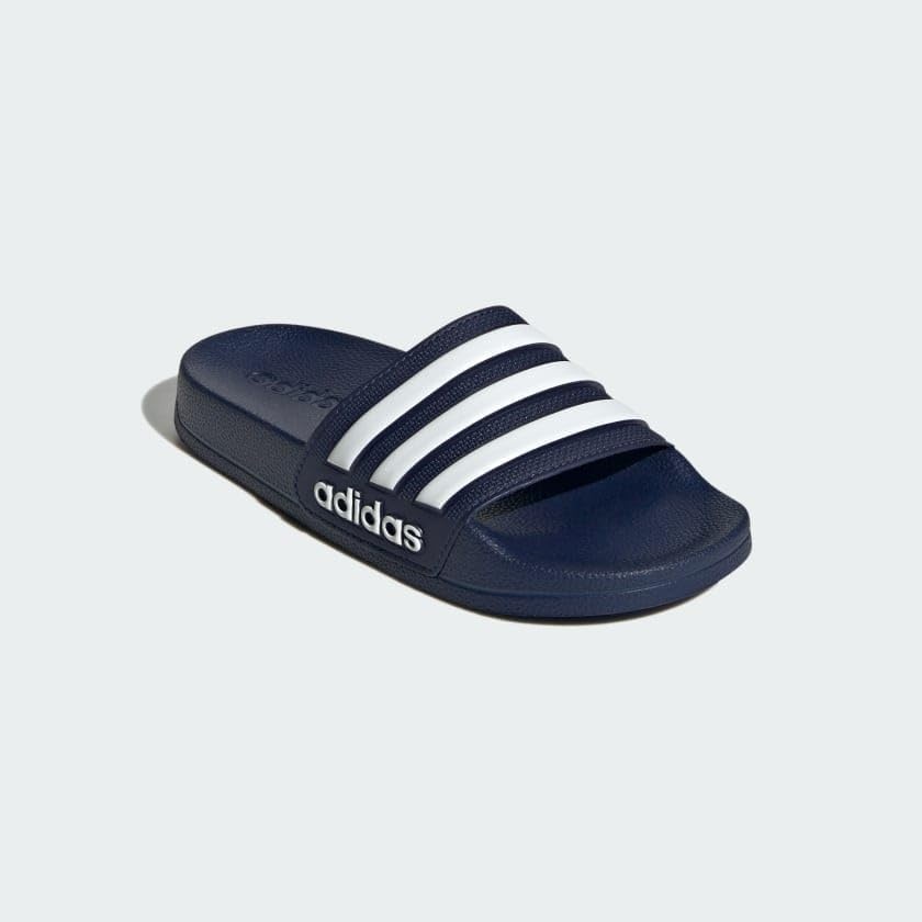 image:imageadidas Kids Adilette Shower SlideDark BlueWhiteDark Blue