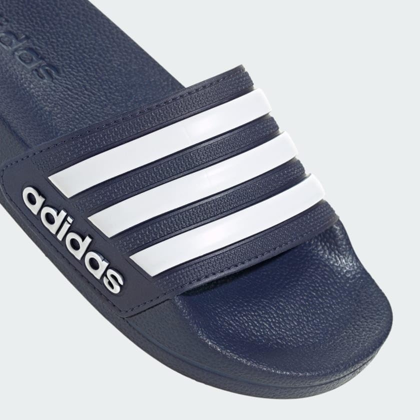 image:imageadidas Kids Adilette Shower SlideDark BlueWhiteDark Blue