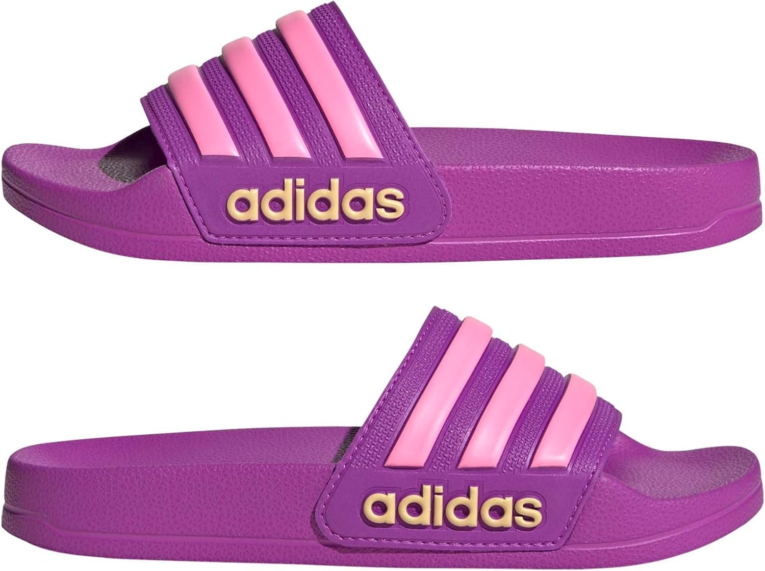 image:imageadidas Kids Adilette Shower SlidePurple BurstBliss PinkSemi Ice Tangerine