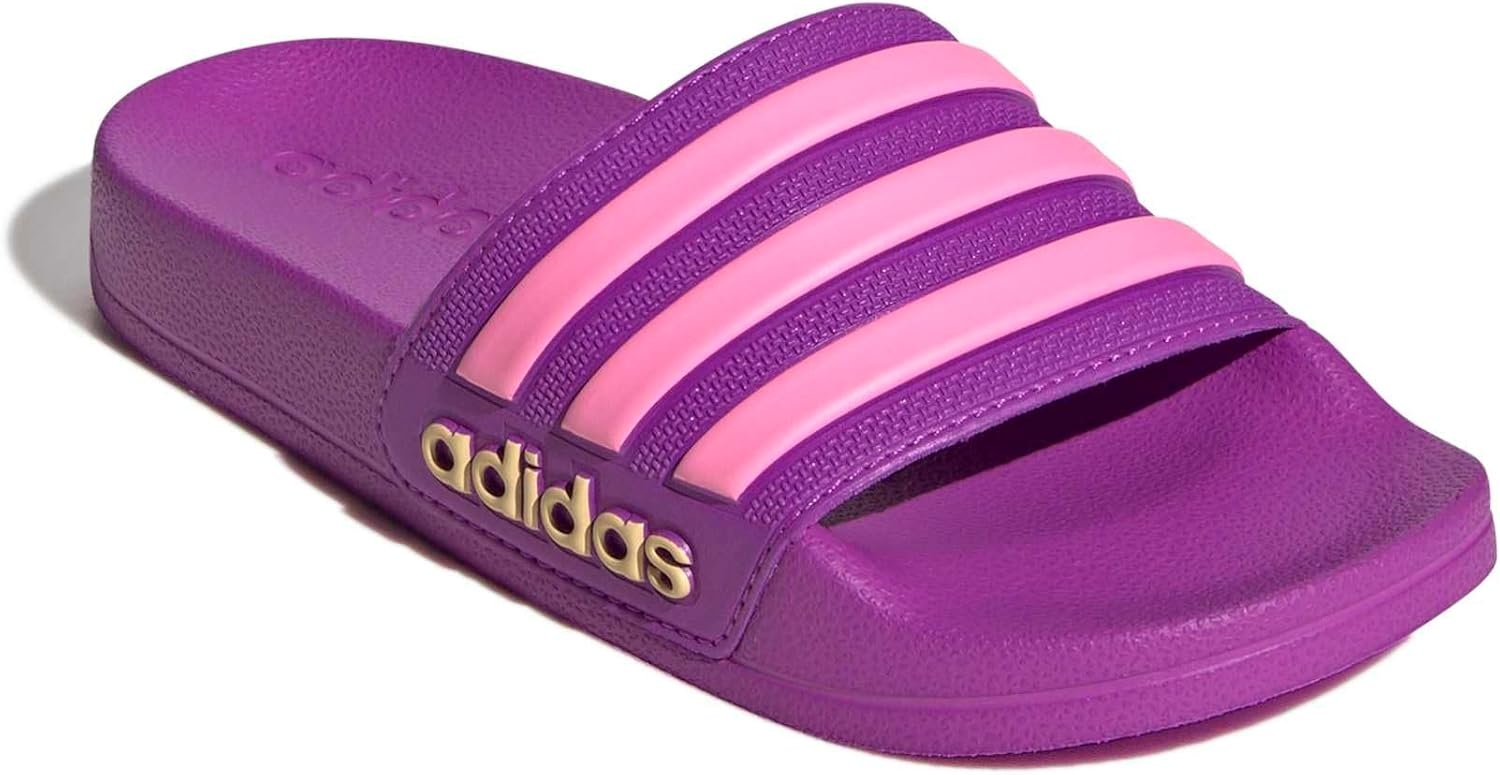 image:imageadidas Kids Adilette Shower SlidePurple BurstBliss PinkSemi Ice Tangerine