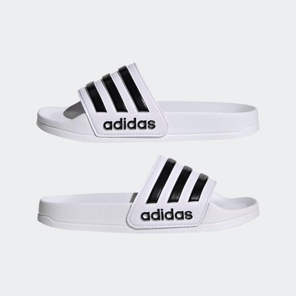 image:imageadidas Kids Adilette Shower SlideWhiteBlackBlack