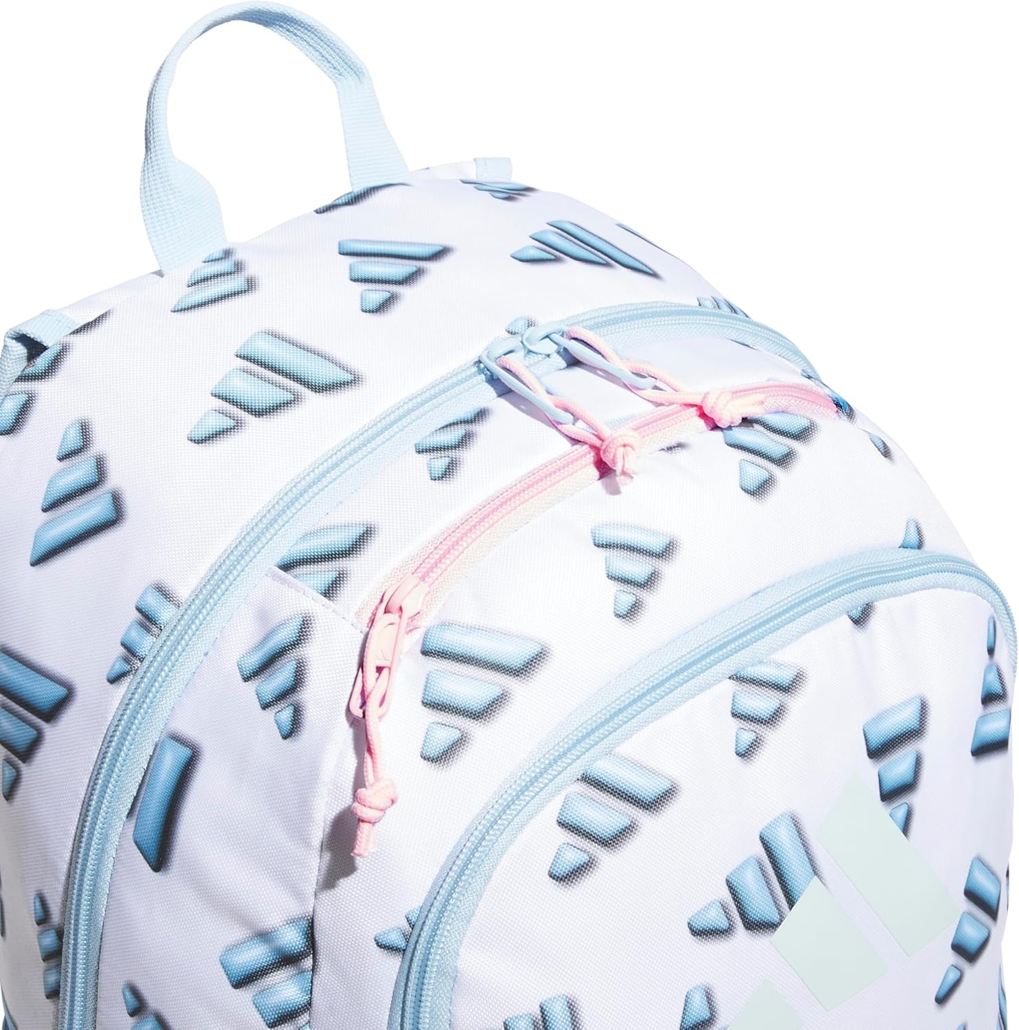 image:imageadidas Kids Affiliate Backpack School Bag for Girls and Boys 27L3d Aop WhiteClear Sky BlueClear Pink