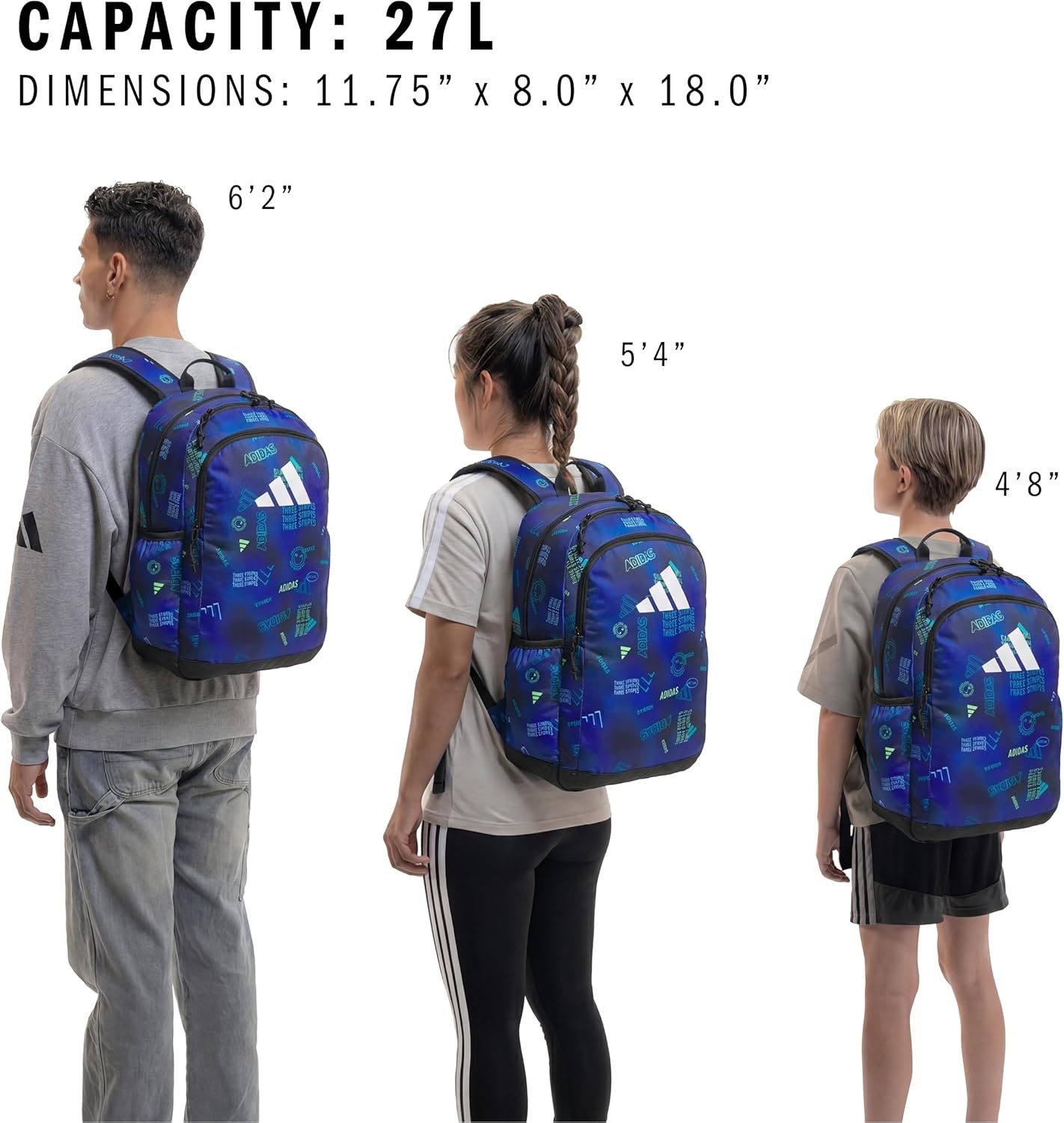 image:imageadidas Kids Affiliate Backpack School Bag for Girls and Boys 27LAdi Haze Collegiate NavyWhite
