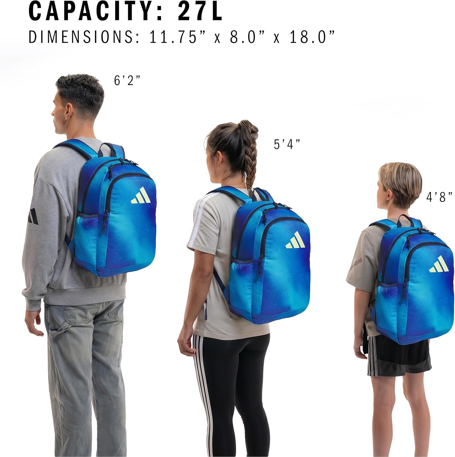 image:imageadidas Kids Affiliate Backpack School Bag for Girls and Boys 27LSpray Gradient Team Royal BlueFrozen Lemon Yellow