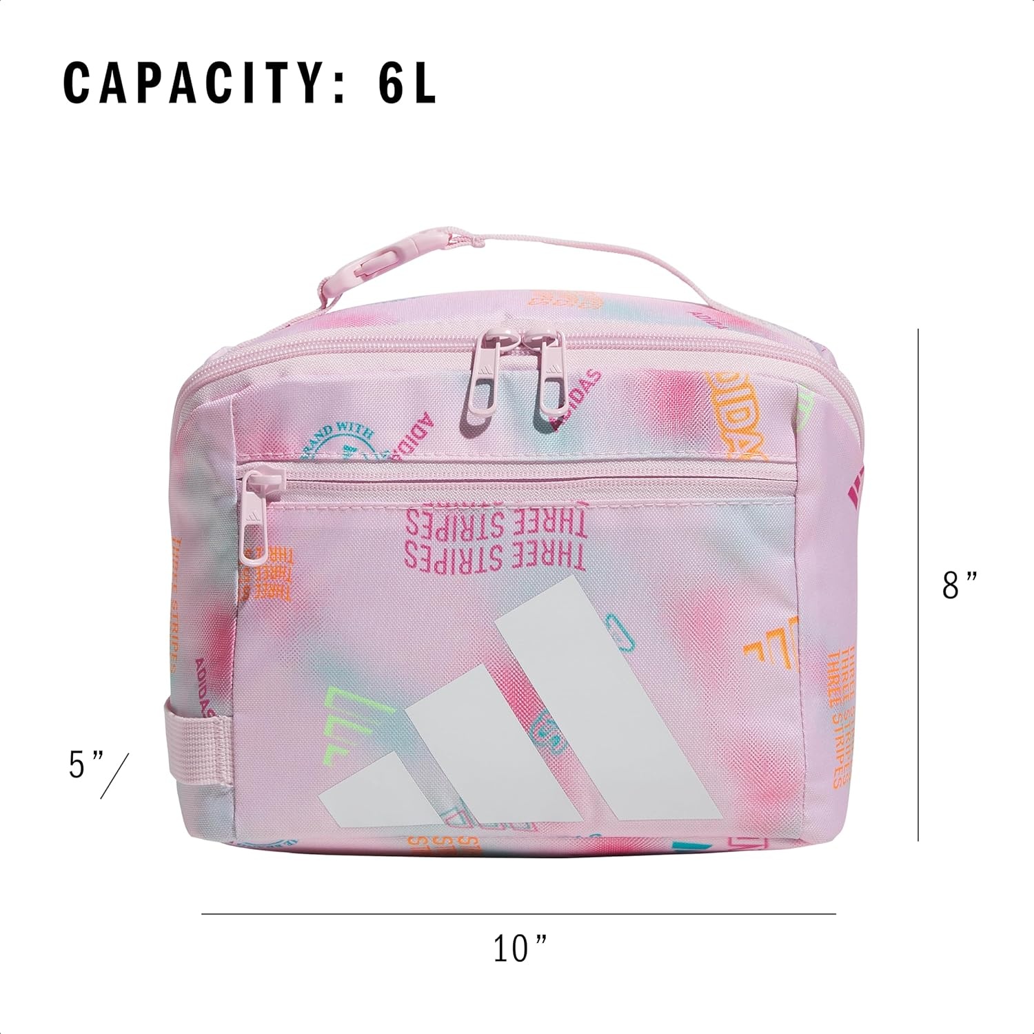 image:imageadidas Kids Affiliate Lunch Bag Insulated Lunchbox for Girls and Boys 6LAdi Haze Clear PinkClear PinkWhite