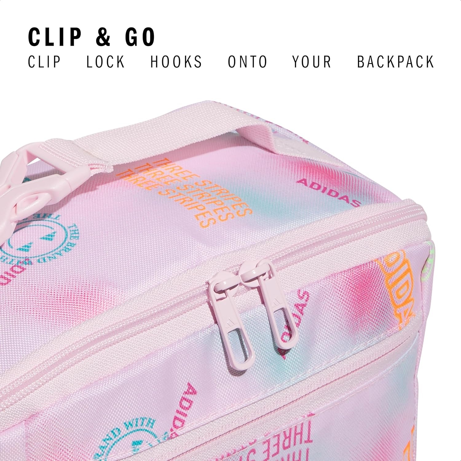 image:imageadidas Kids Affiliate Lunch Bag Insulated Lunchbox for Girls and Boys 6LAdi Haze Clear PinkClear PinkWhite
