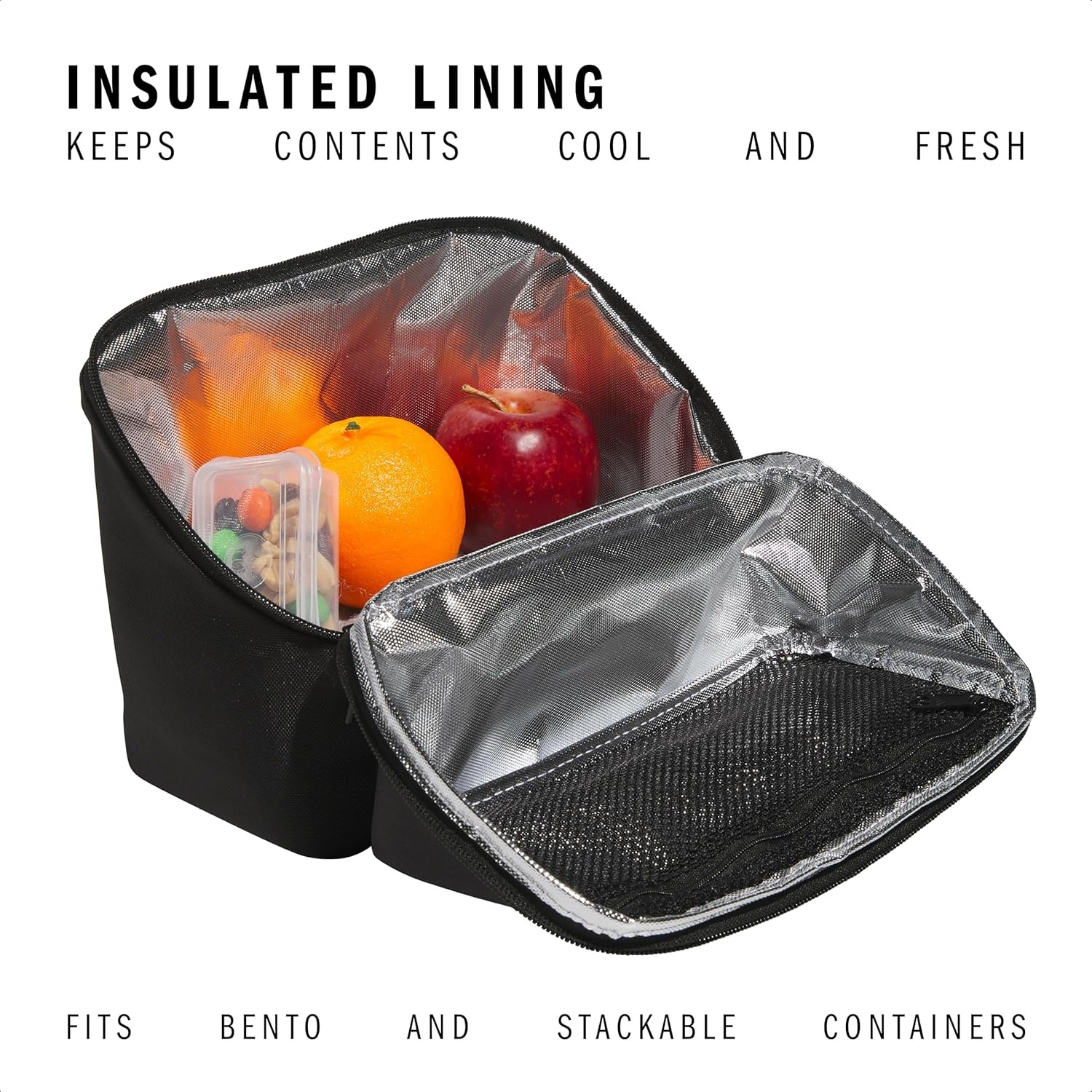 image:imageadidas Kids Affiliate Lunch Bag Insulated Lunchbox for Girls and Boys 6LBlackWhite