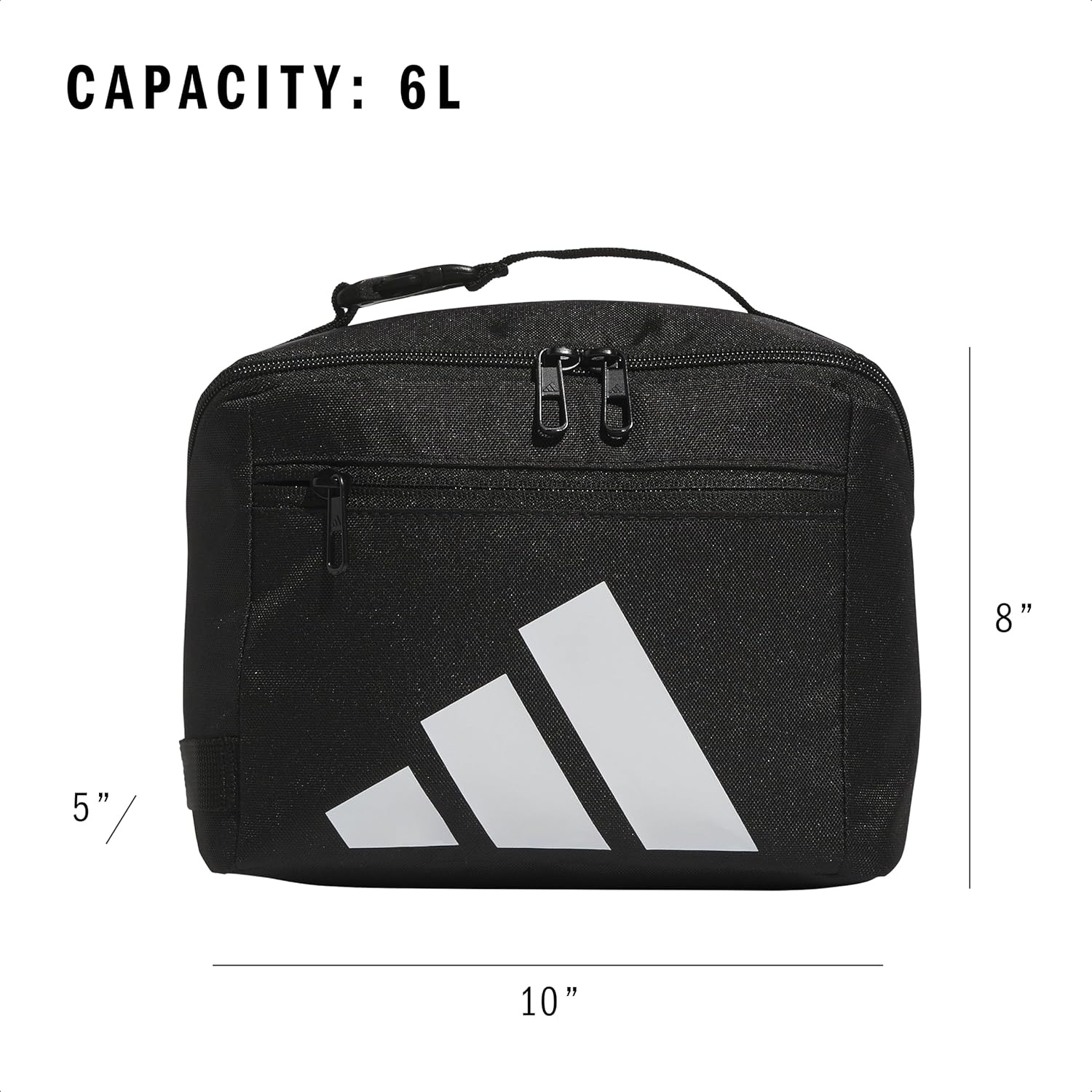 image:imageadidas Kids Affiliate Lunch Bag Insulated Lunchbox for Girls and Boys 6LBlackWhite