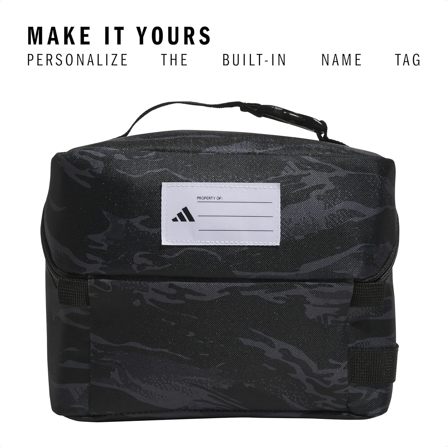 image:imageadidas Kids Affiliate Lunch Bag Insulated Lunchbox for Girls and Boys 6LEssential Camo BlackBlackOrange