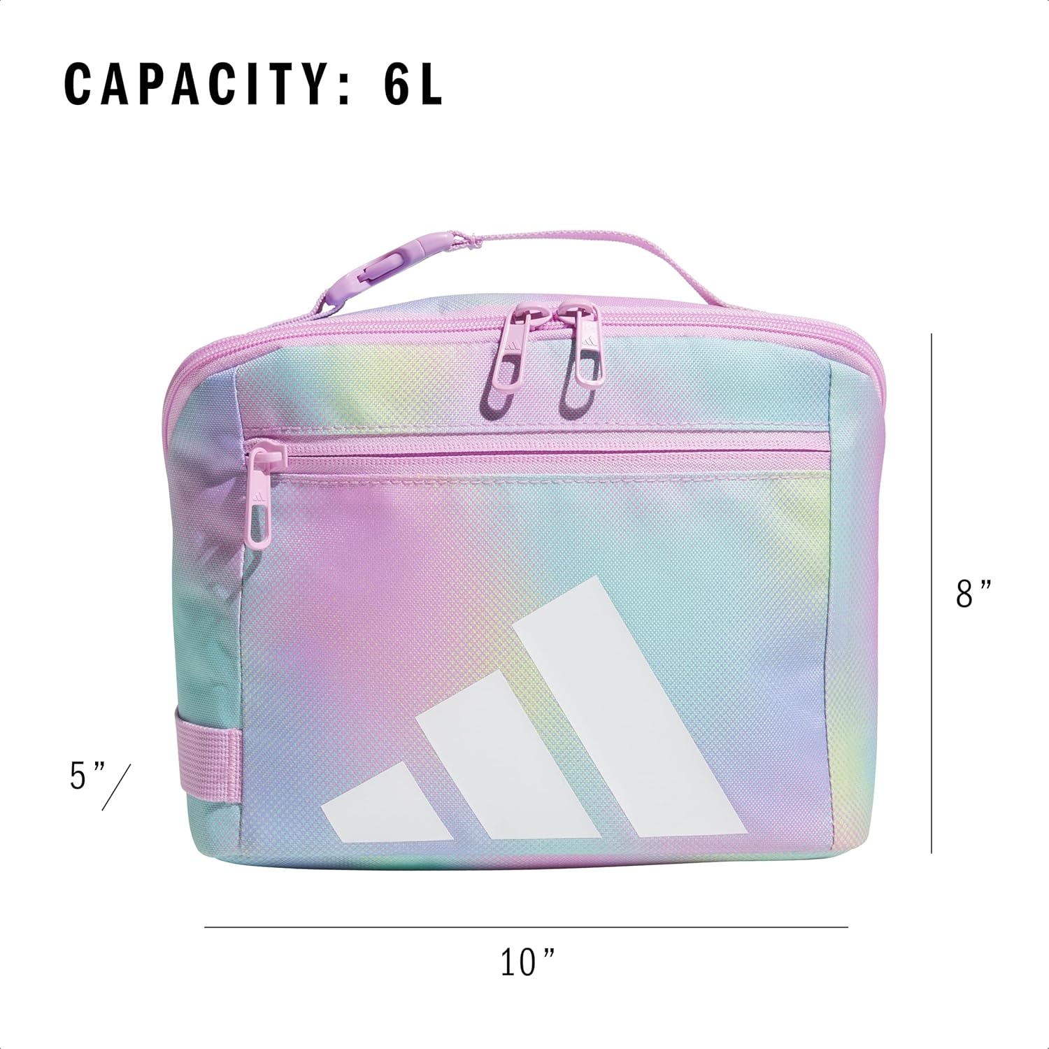 image:imageadidas Kids Affiliate Lunch Bag Insulated Lunchbox for Girls and Boys 6LHalftone Gradient Bliss LilacBliss Lilac Purple