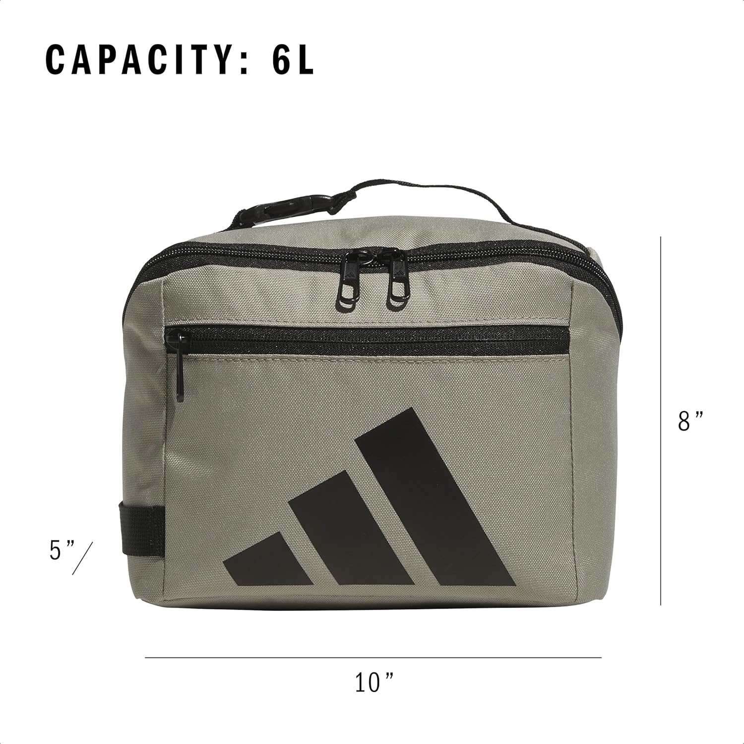 image:imageadidas Kids Affiliate Lunch Bag Insulated Lunchbox for Girls and Boys 6LSilver Pebble GreyBlack