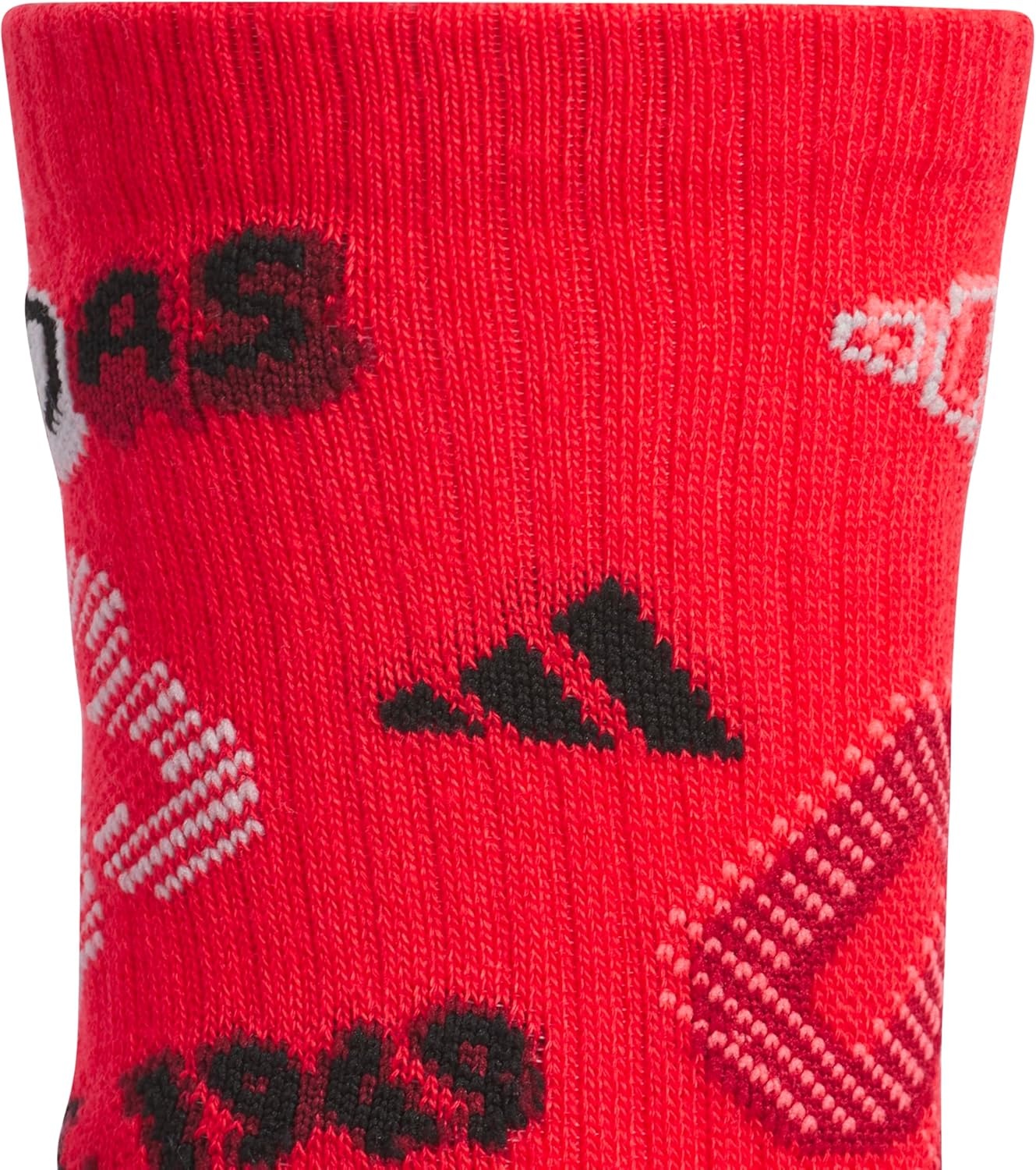 image:imageadidas Kids Cushioned Crew Socks for Boys amp Girls 6 Pairs Durable amp ComfortableMixedPure Ruby RedBlackWhite