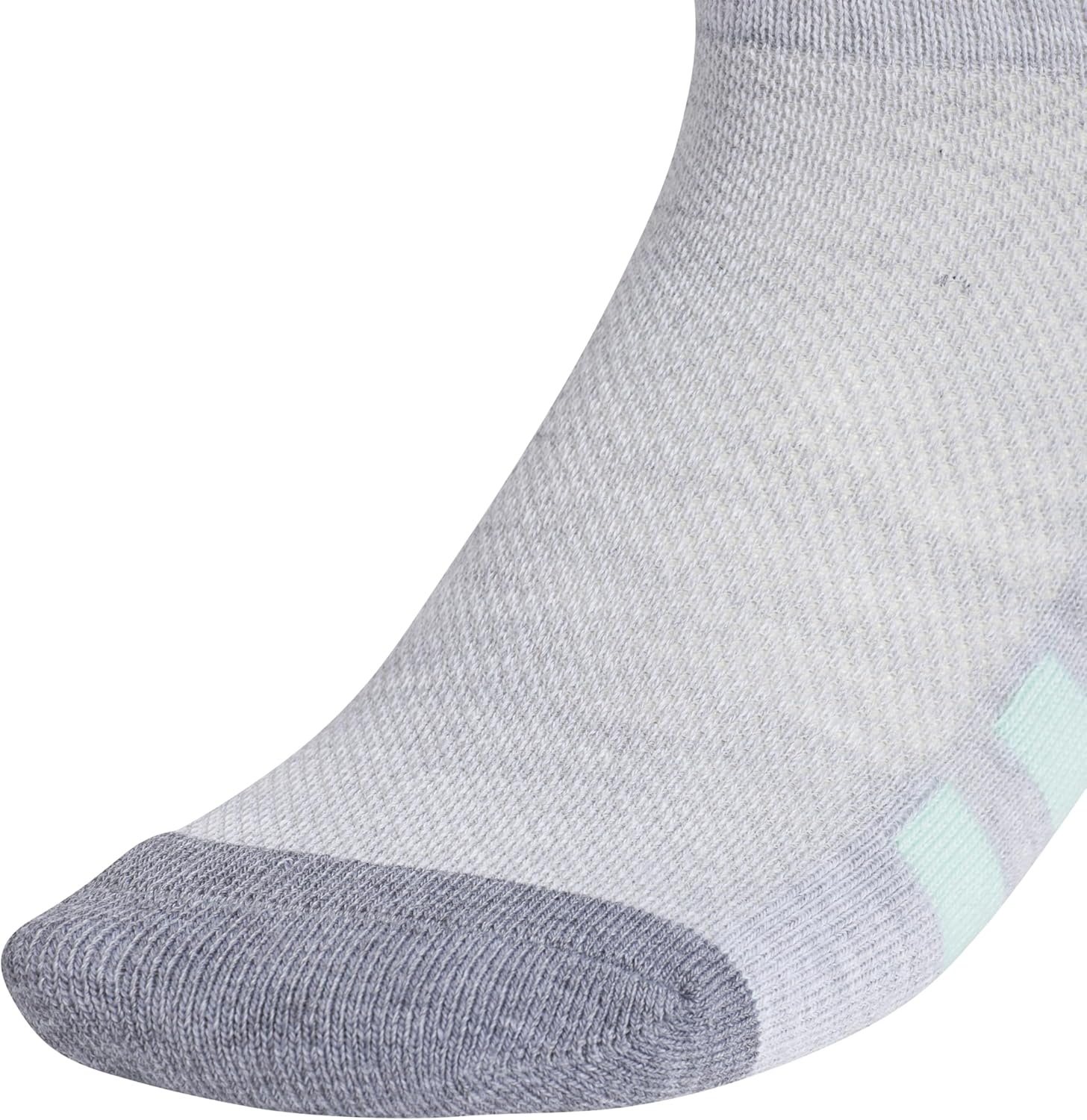 image:imageadidas Kids Cushioned Quarter Ankle Socks for Boys and Girls 6 Pairs Durable amp ComfortableCool Light HeatherGreySemi Flash Aqua BlueGirls
