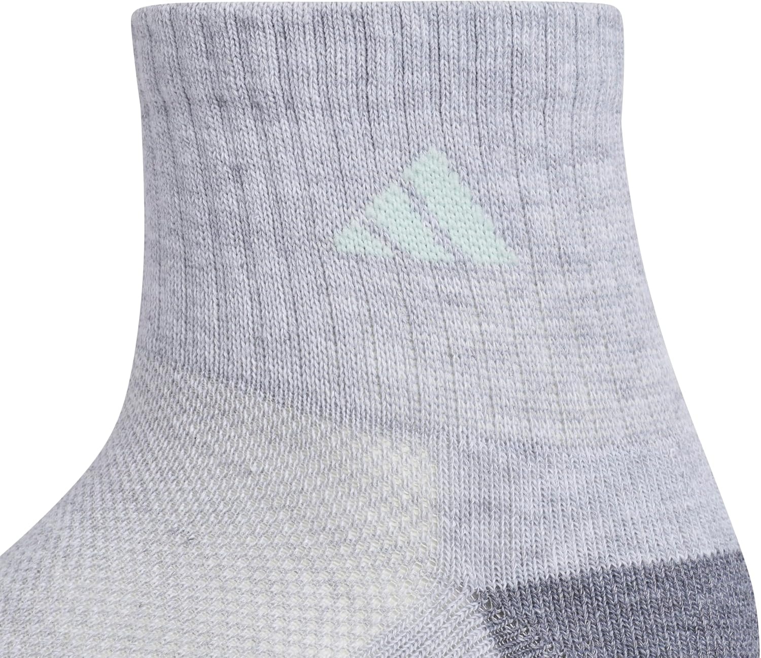 image:imageadidas Kids Cushioned Quarter Ankle Socks for Boys and Girls 6 Pairs Durable amp ComfortableCool Light HeatherGreySemi Flash Aqua BlueGirls