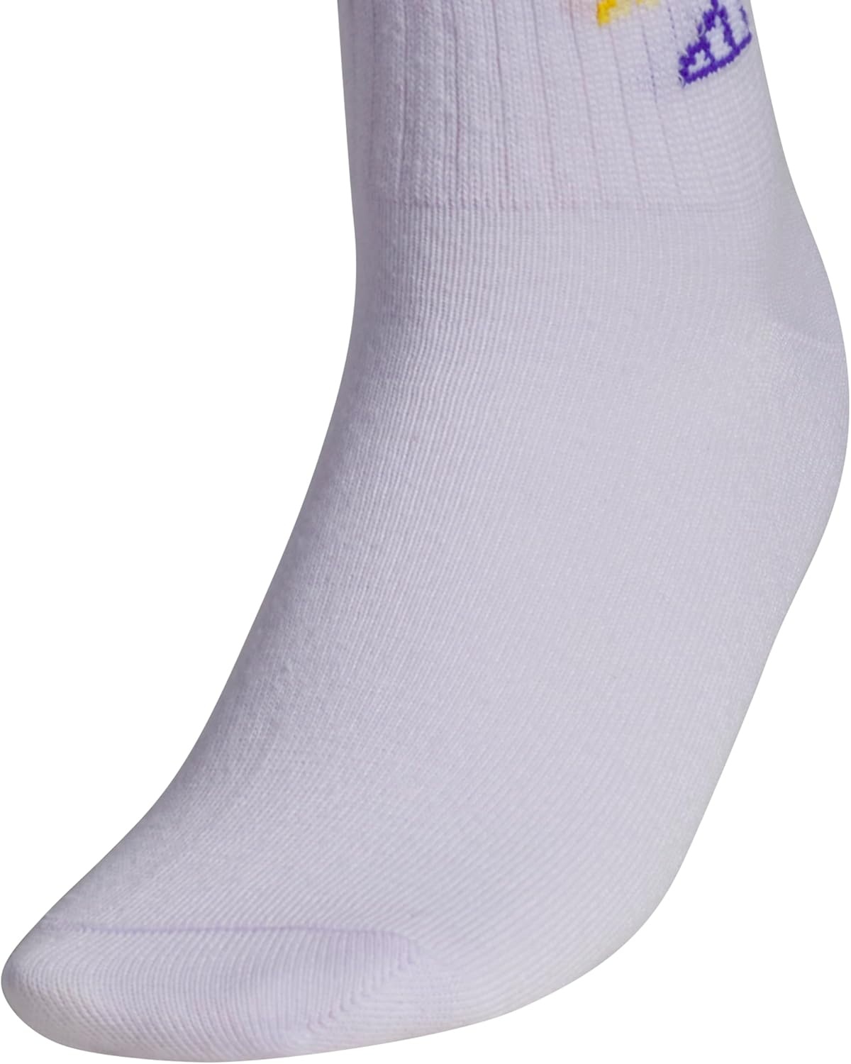image:imageadidas Kids Cushioned Quarter Ankle Socks for Boys and Girls 6 Pairs Durable amp ComfortableFrozen PurpleWhiteClear PinkCharm