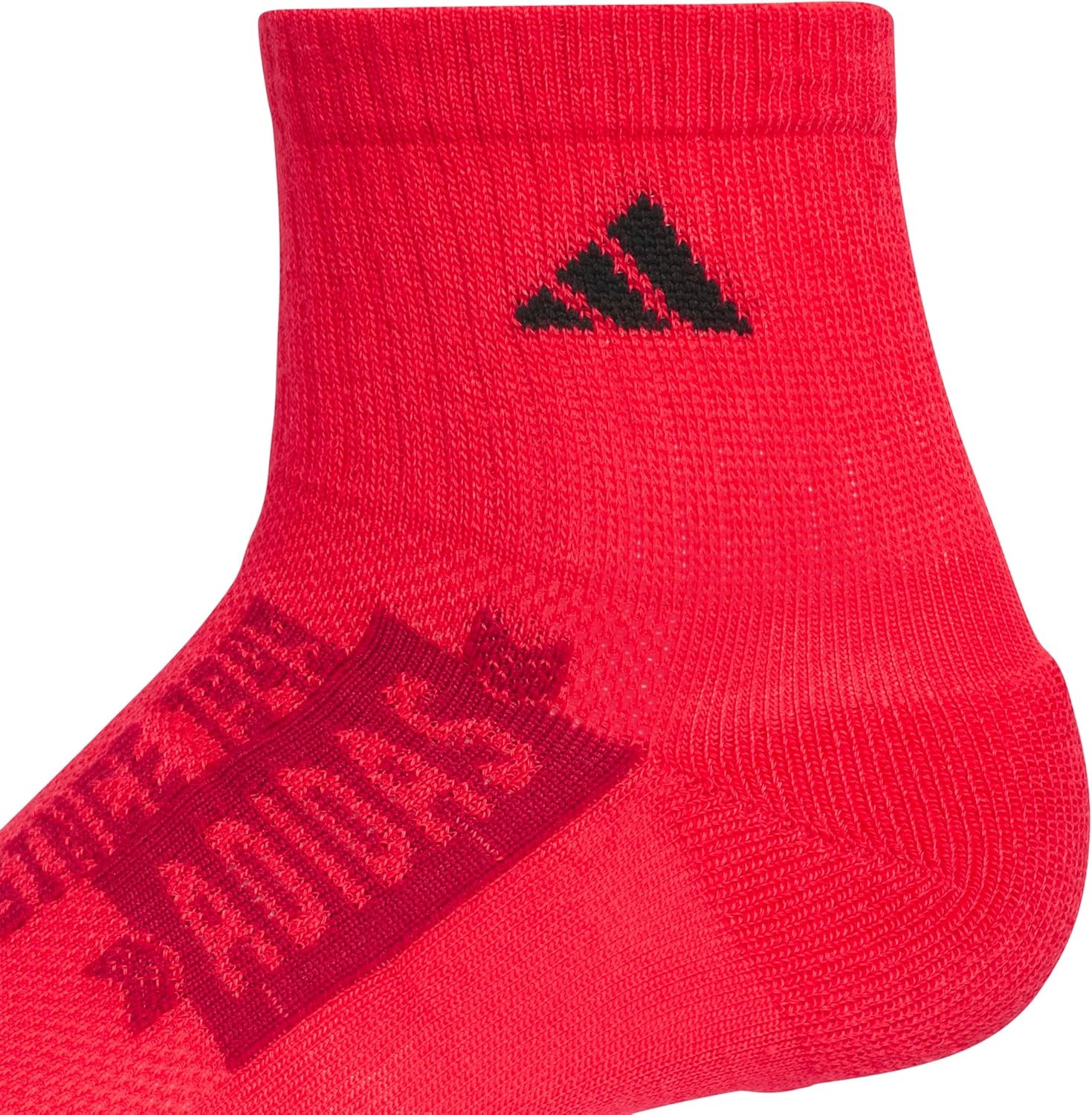 image:imageadidas Kids Cushioned Quarter Ankle Socks for Boys and Girls 6 Pairs Durable amp ComfortablePure Ruby RedBlackWhiteGraphic