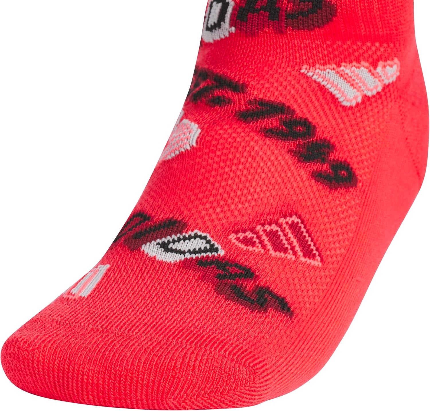 image:imageadidas Kids Cushioned Quarter Ankle Socks for Boys and Girls 6 Pairs Durable amp ComfortablePure Ruby RedBlackWhiteGraphic2